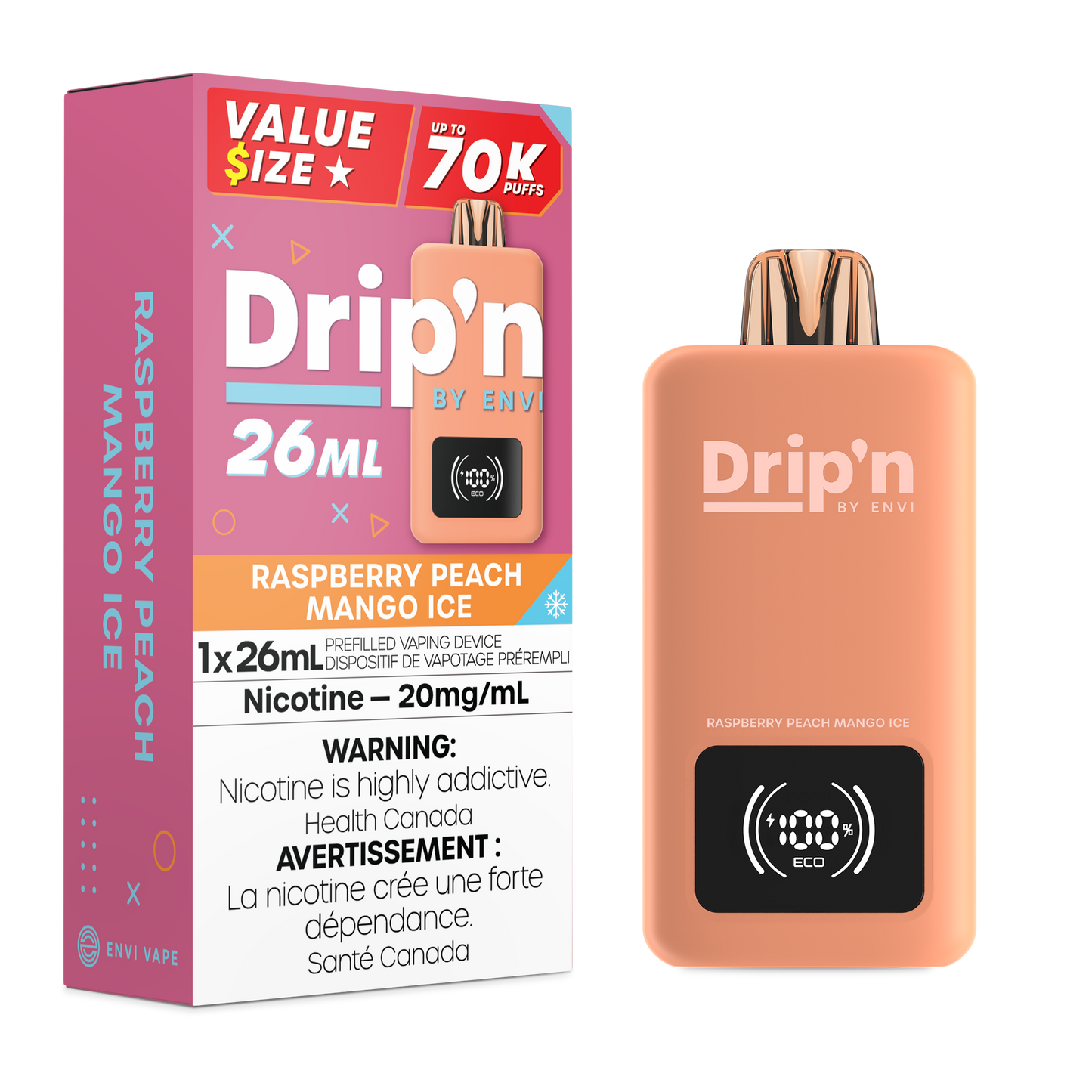 Drip'n 26mL - Raspberry Peach Mango Ice