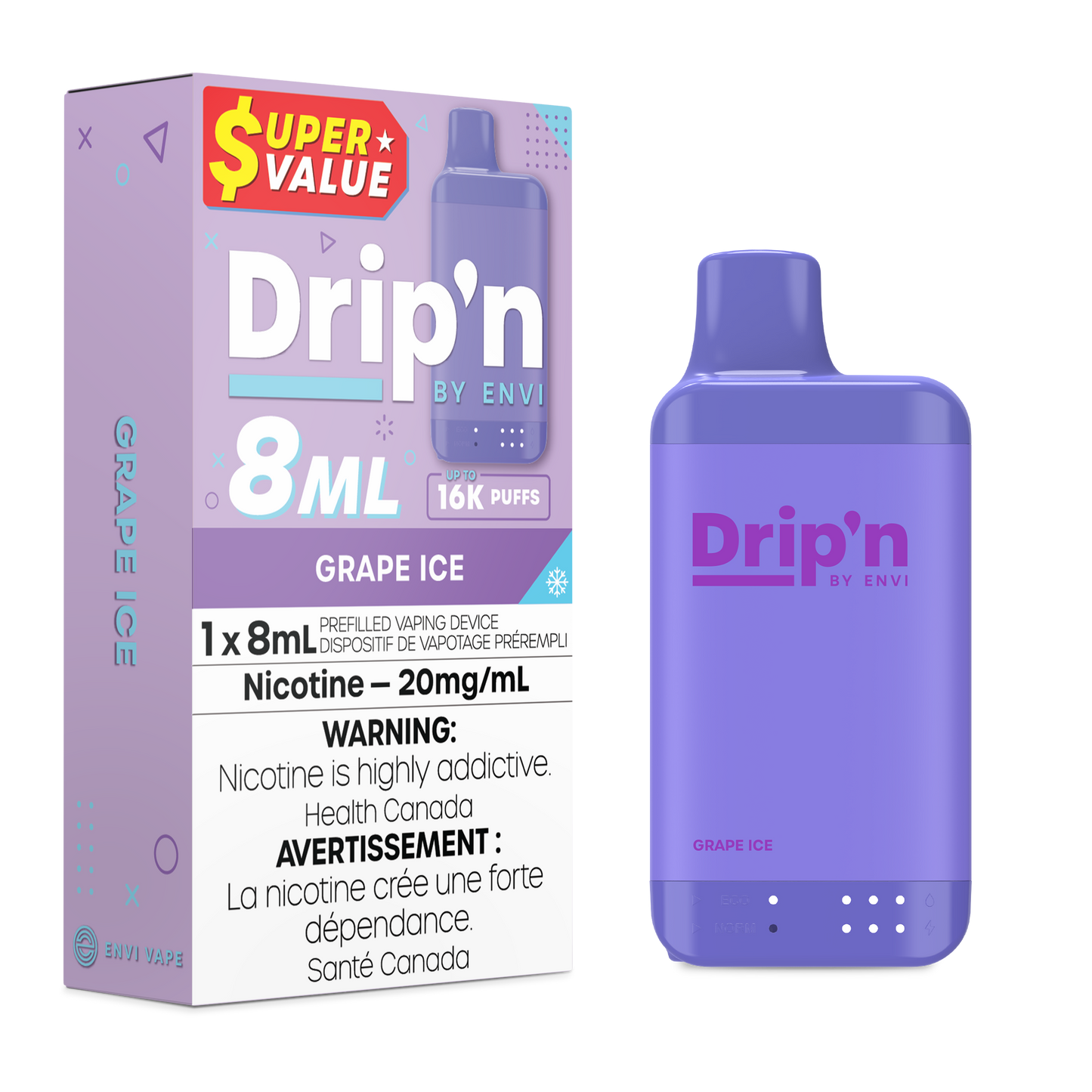 Drip'n 8mL - Grape Ice
