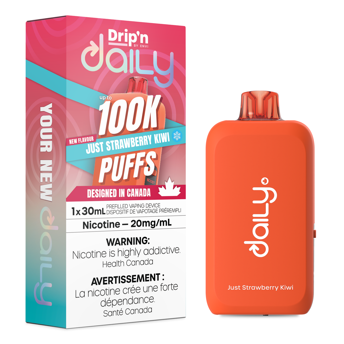 Drip'n Daily 100K- Just Strawberry Kiwi Ice