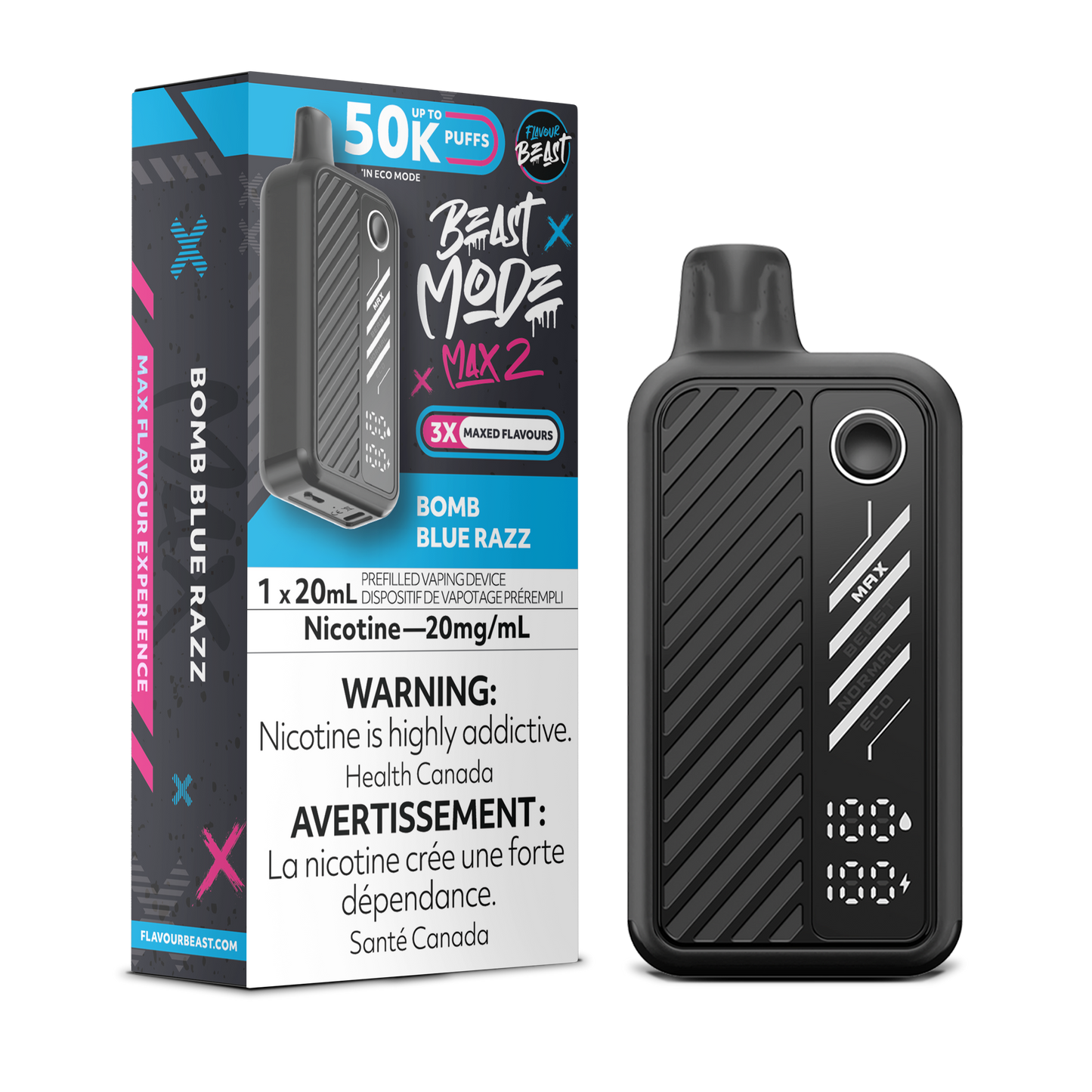 Flavour Beast Beast Mode Max 2 - Bomb Blue Razz