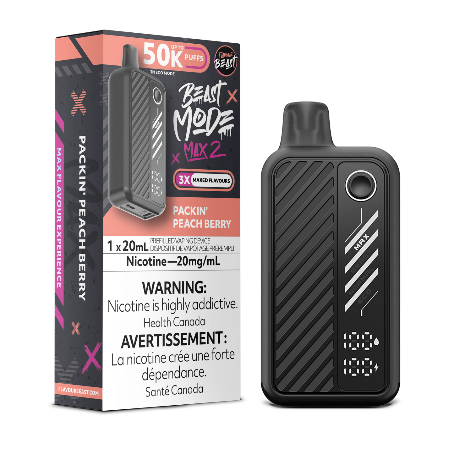 Flavour Beast Beast Mode Max 2 - Packin' Peach Berry