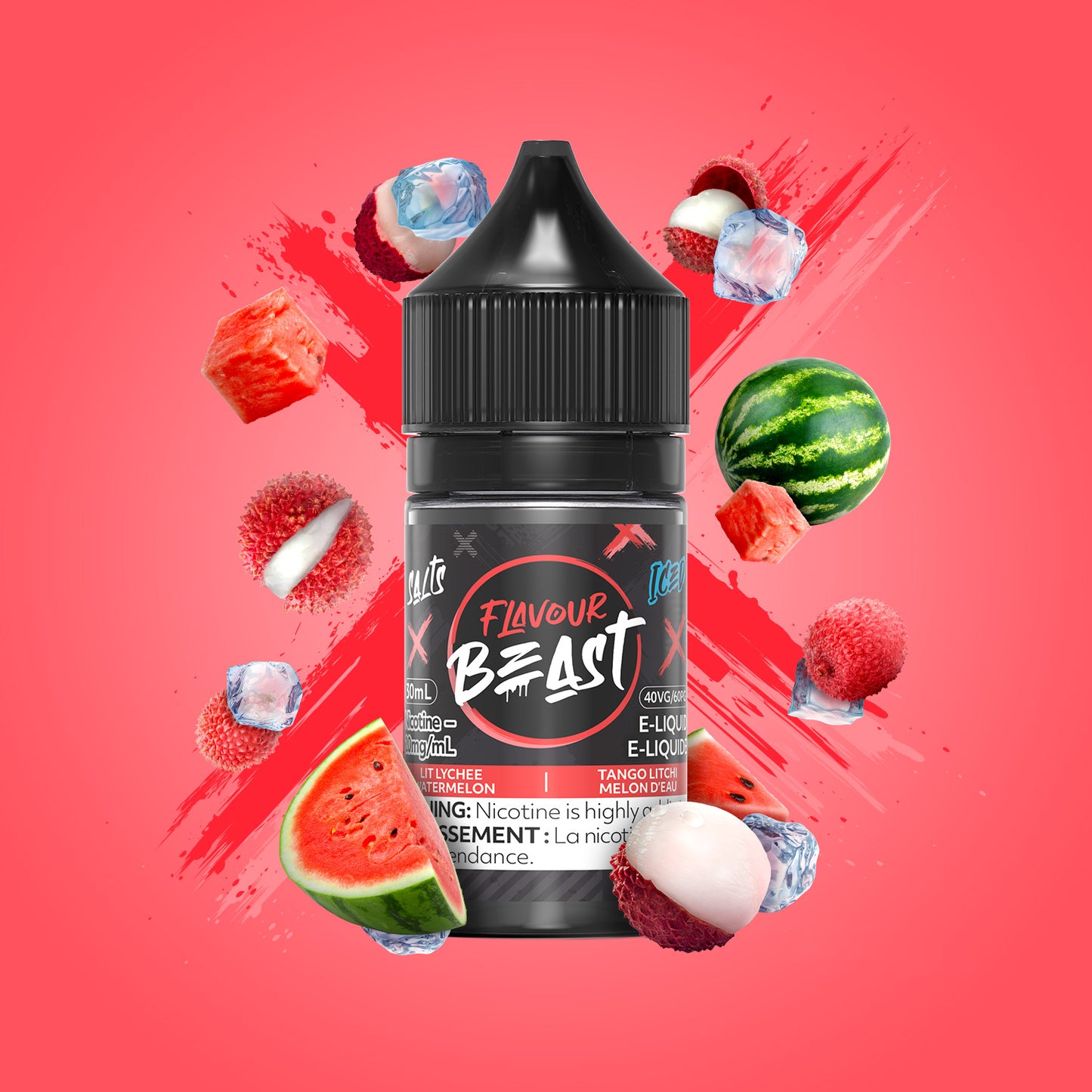 Flavour Beast Salt - Lit Lychee Watermelon Iced 30mL