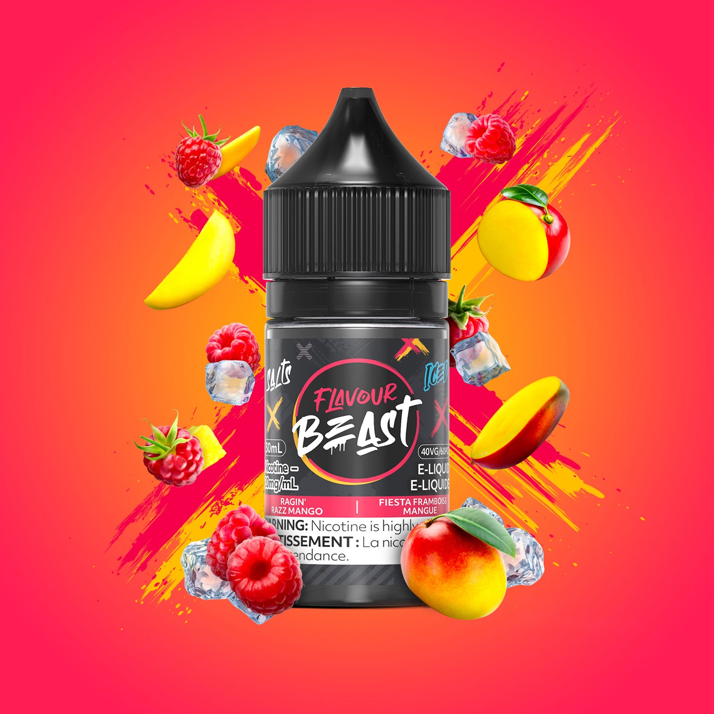 Flavour Beast Salt - Ragin' Razz Mango Iced 30mL