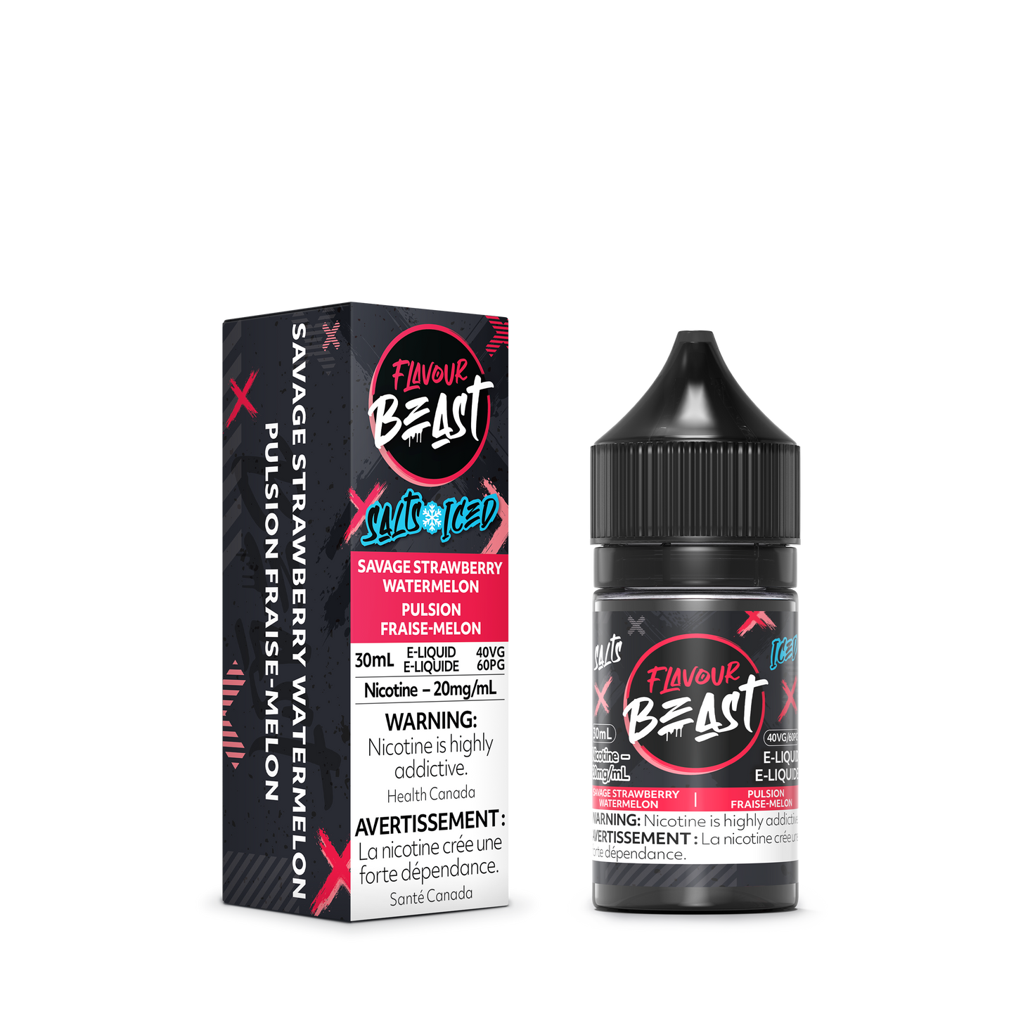 Flavour Beast Salt - Savage Strawberry Watermelon Iced 30mL