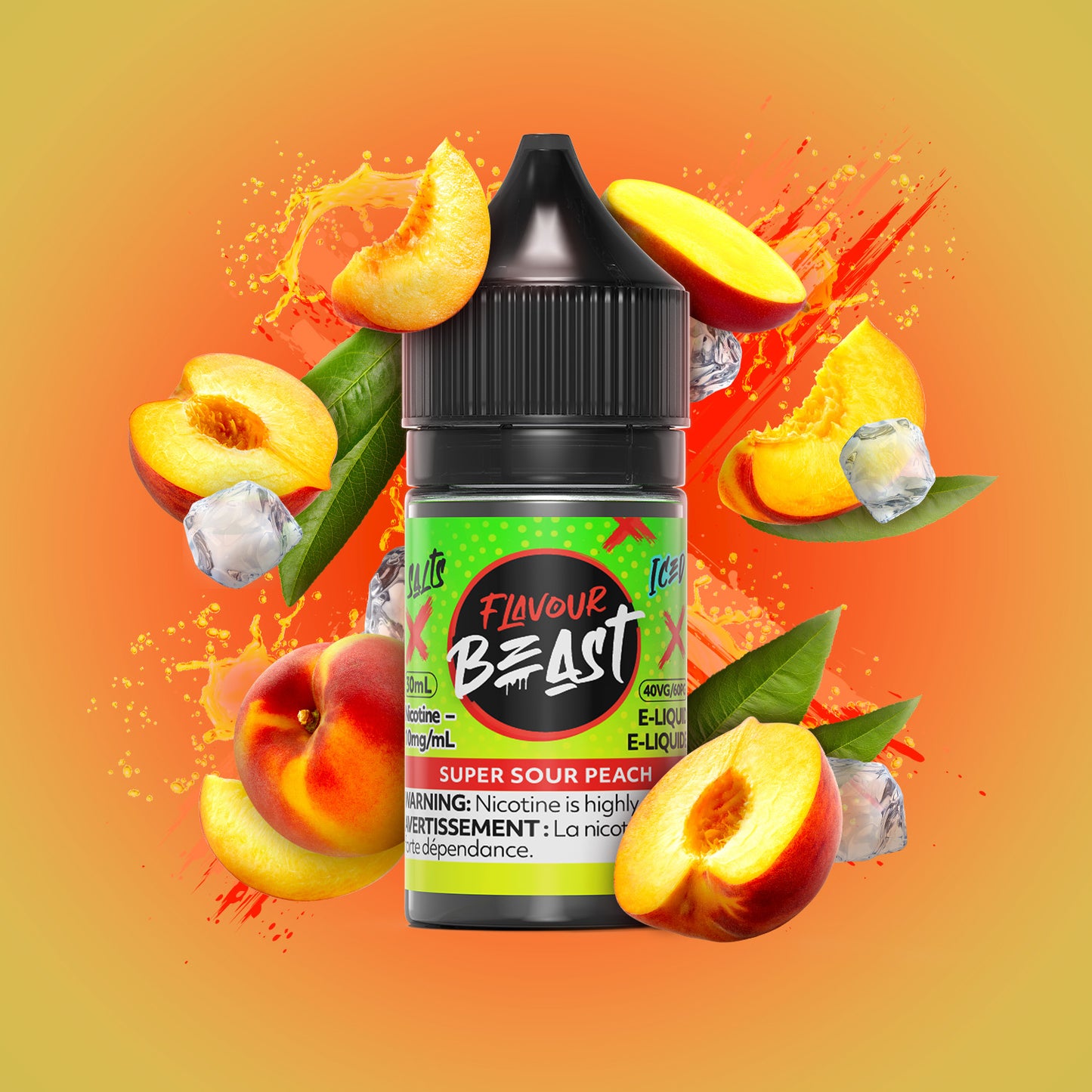 Flavour Beast Salt - Super Sour Peach Iced 30mL