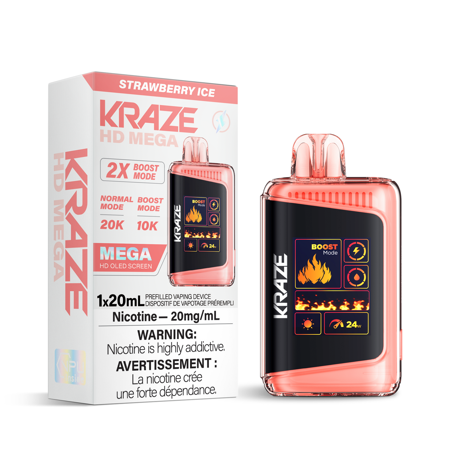 Kraze HD Mega 20K - Strawberry Ice