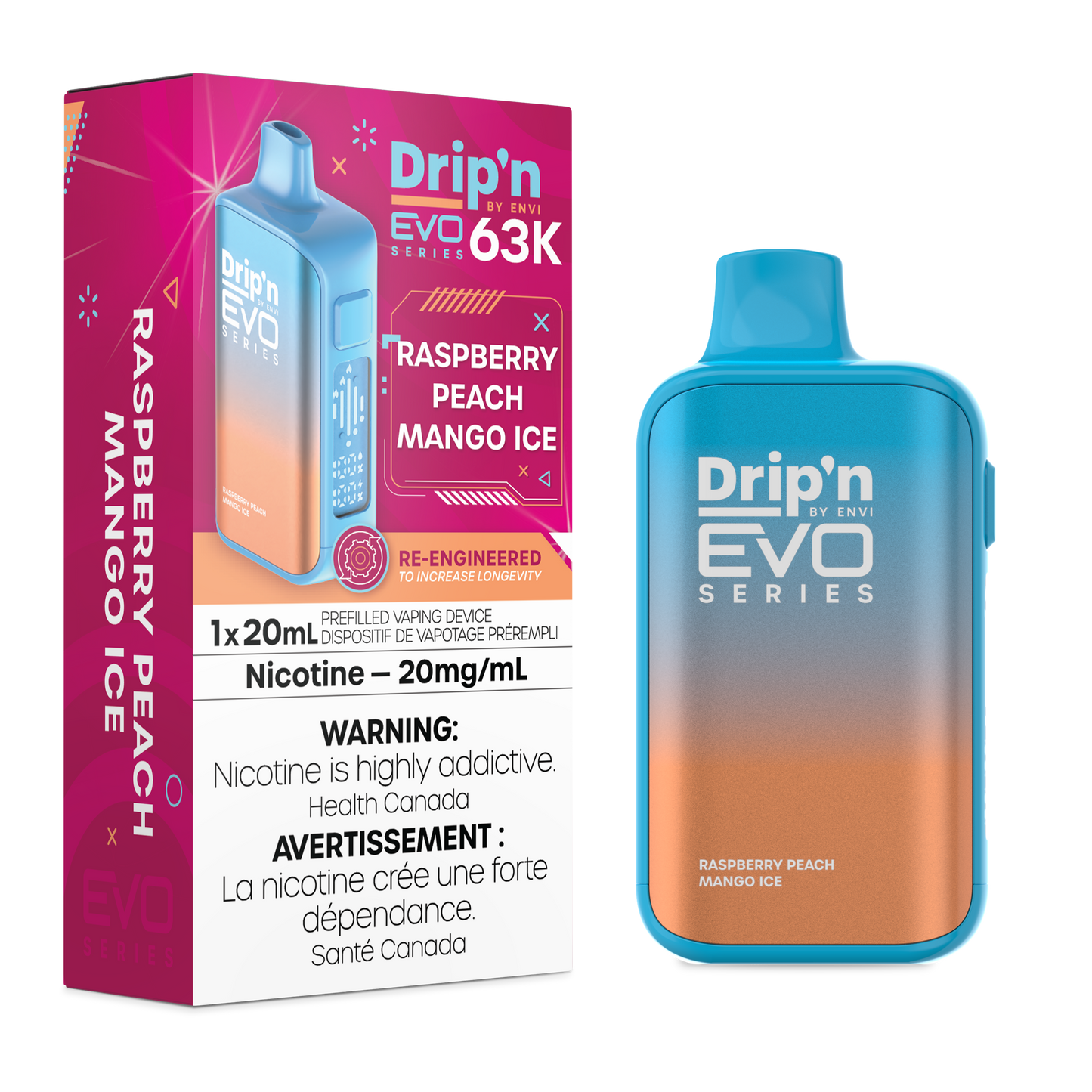 Drip'n EVO 63K - Raspberry Peach Mango Ice