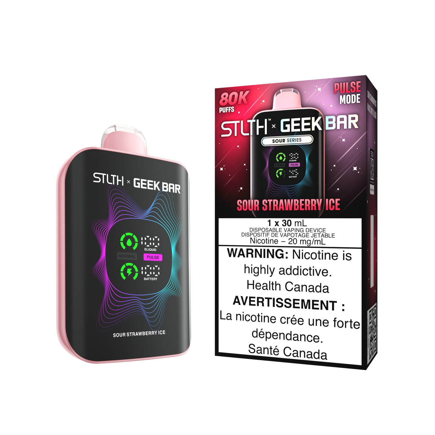 STLTH X GEEK BAR 80K - Sour Strawberry Ice